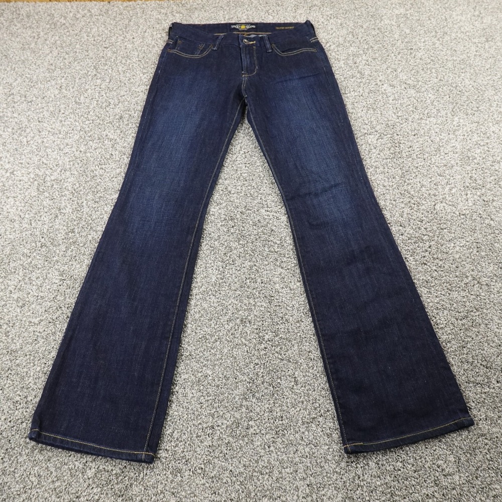 Lucky Brand Jeans Womens 4 Dark Blue Denim Pants Boot Flare Stretch Preppy Flex